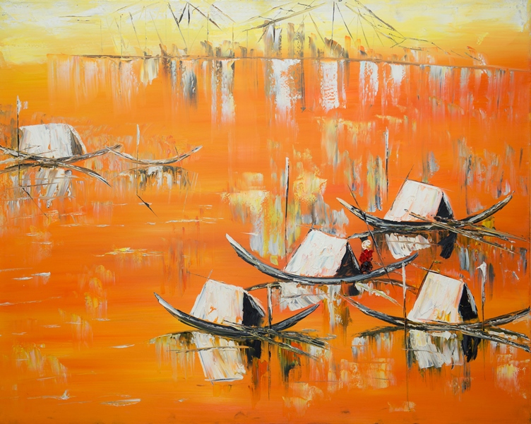 Tranh Sơn Dầu Bến Đợi